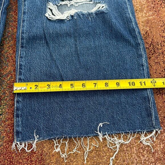 FRAME High-Rise Wide Crop Distressed Jeans Size 31 - Picture 3 of 13